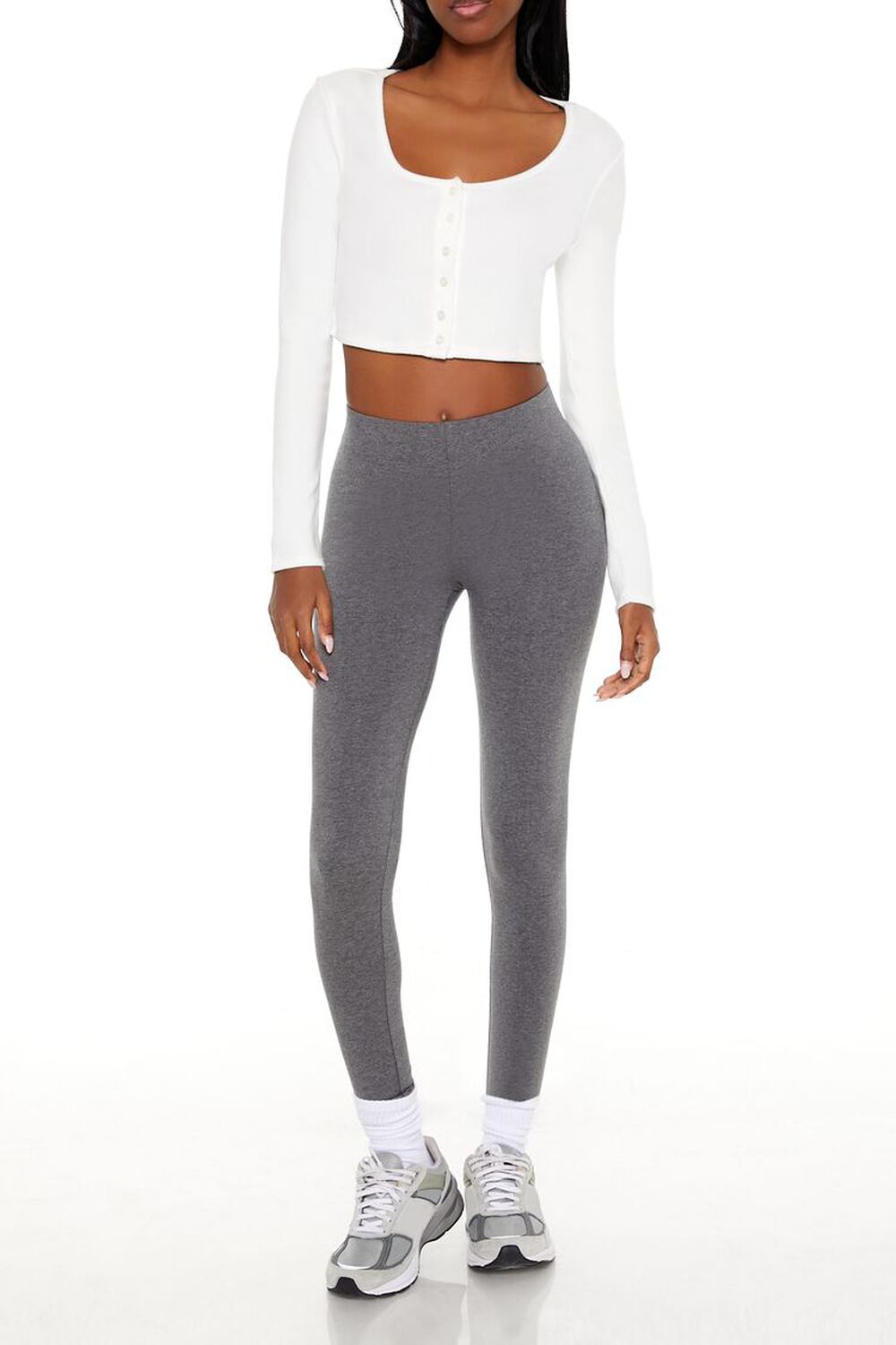 Женские Леггинсы FOREVER21 Heathered Mid-Rise FOREVER21