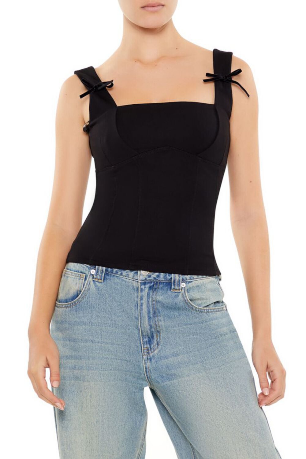 Женская Майка FOREVER21 Bow Bustier FOREVER21