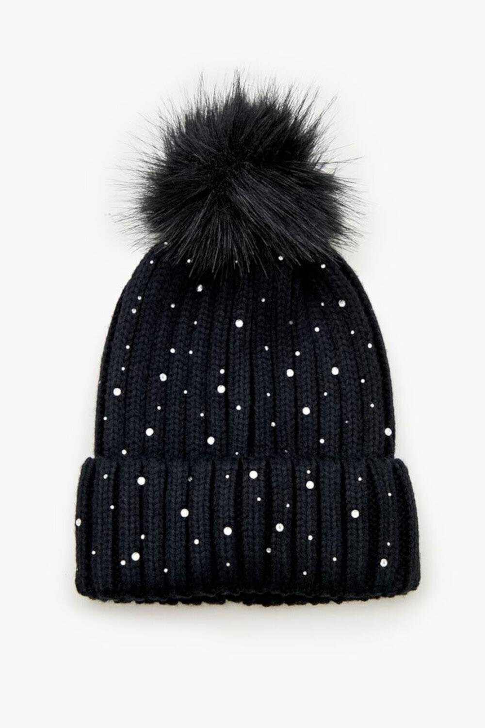 Rhinestone Pom Pom Beanie FOREVER21