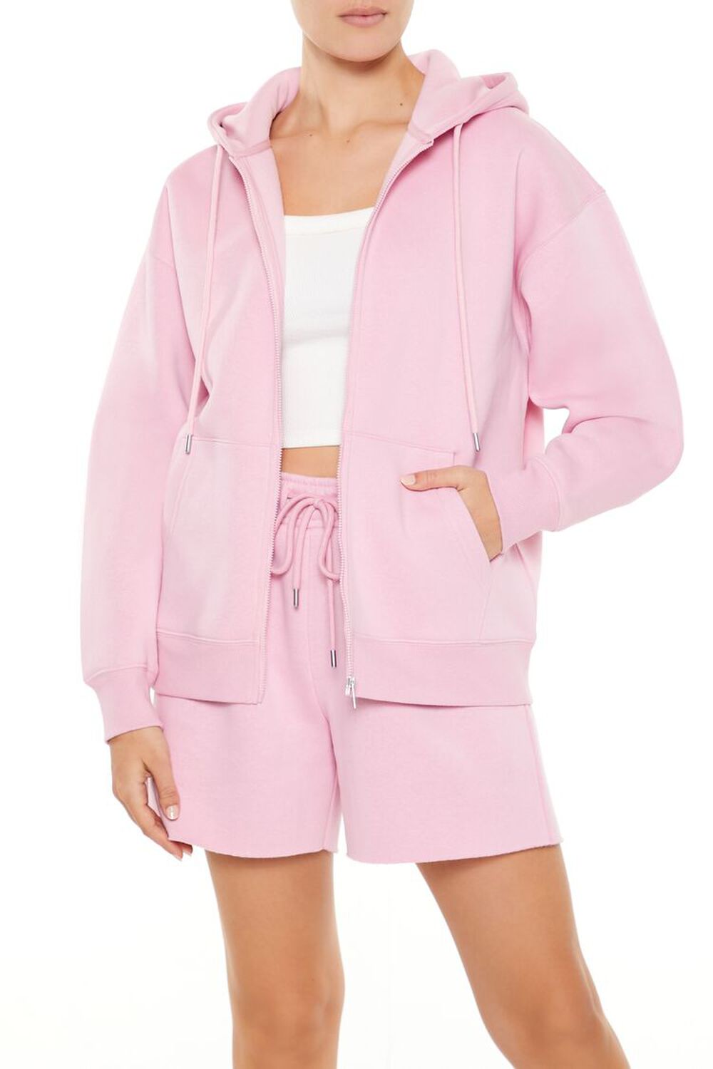 Fleece Zip-Up Hoodie FOREVER21