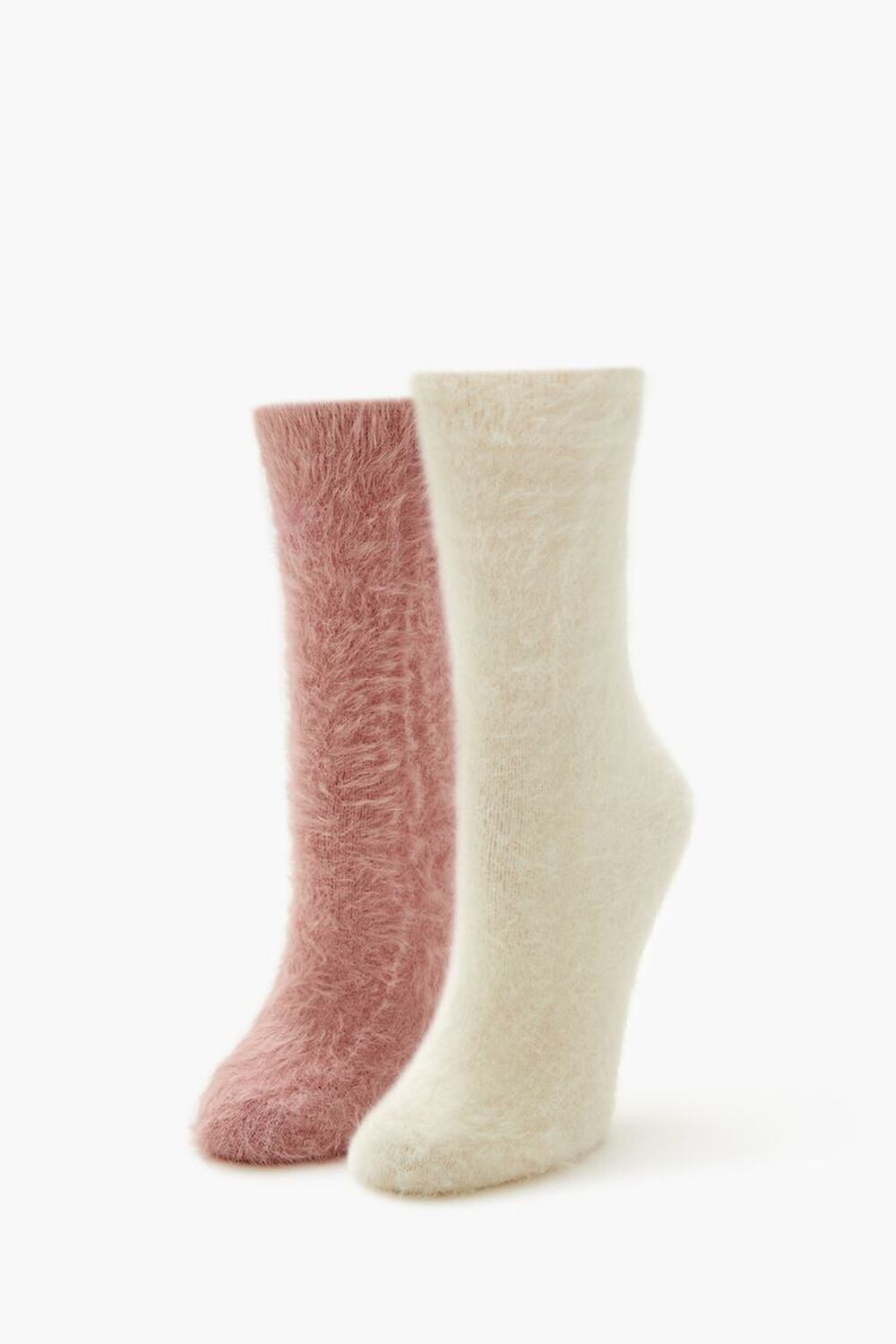 Fuzzy Knit Crew Socks - 2 Pack FOREVER21