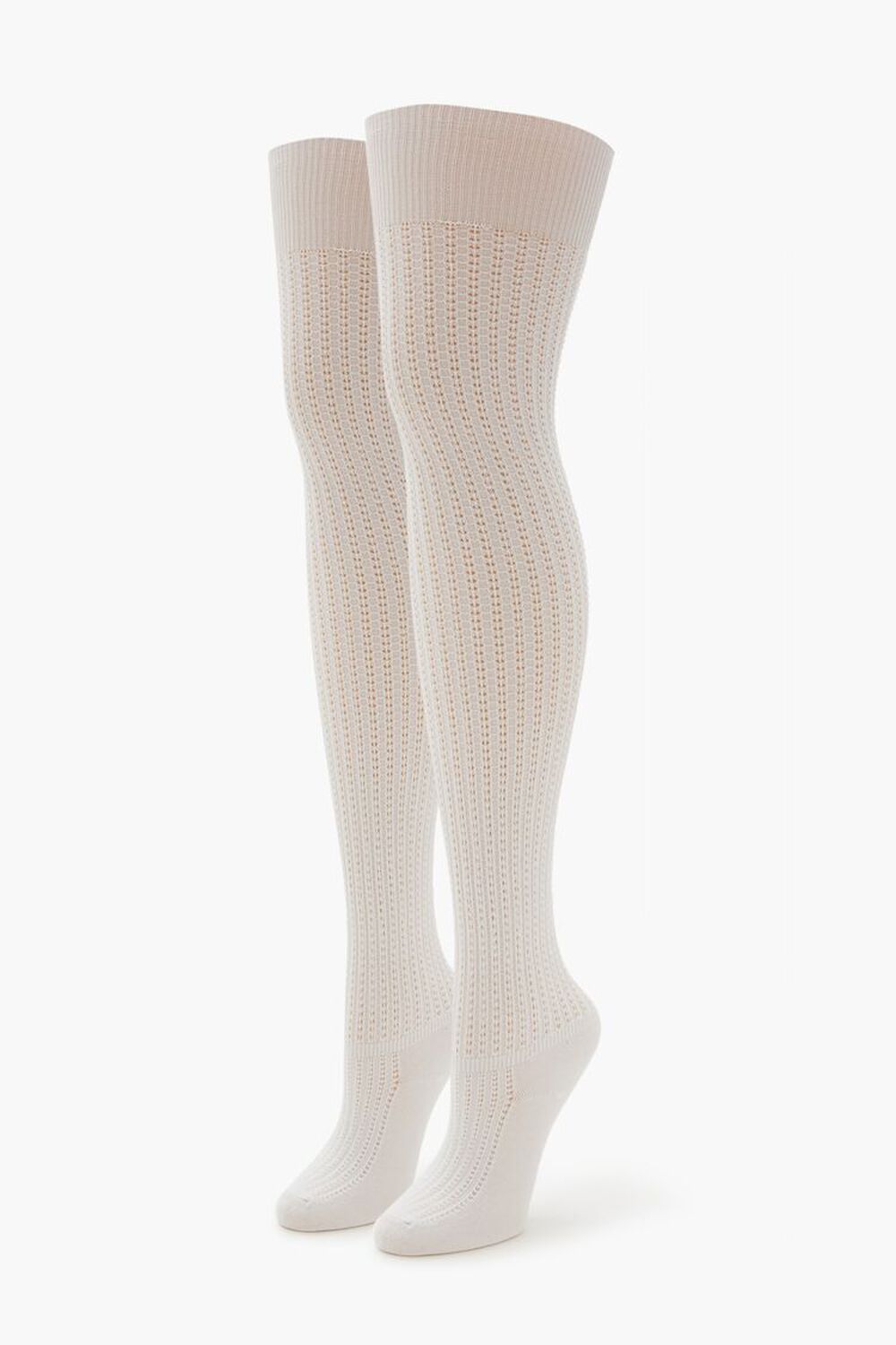 Ribbed Knit Thigh-High Socks FOREVER21