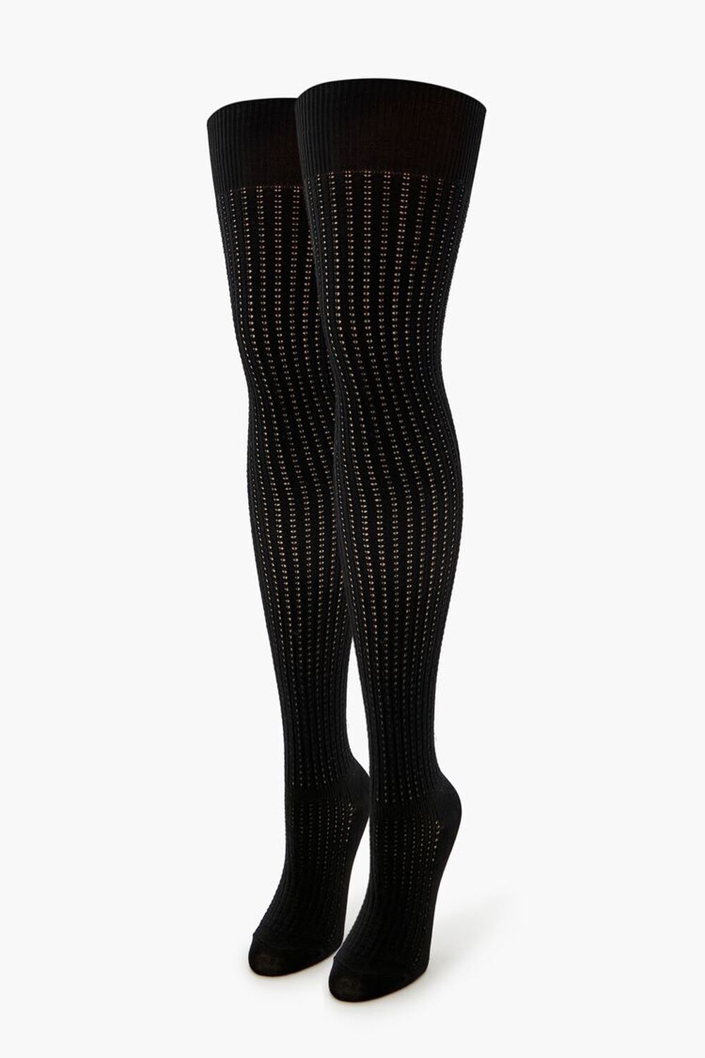 Ribbed Knit Thigh-High Socks FOREVER21