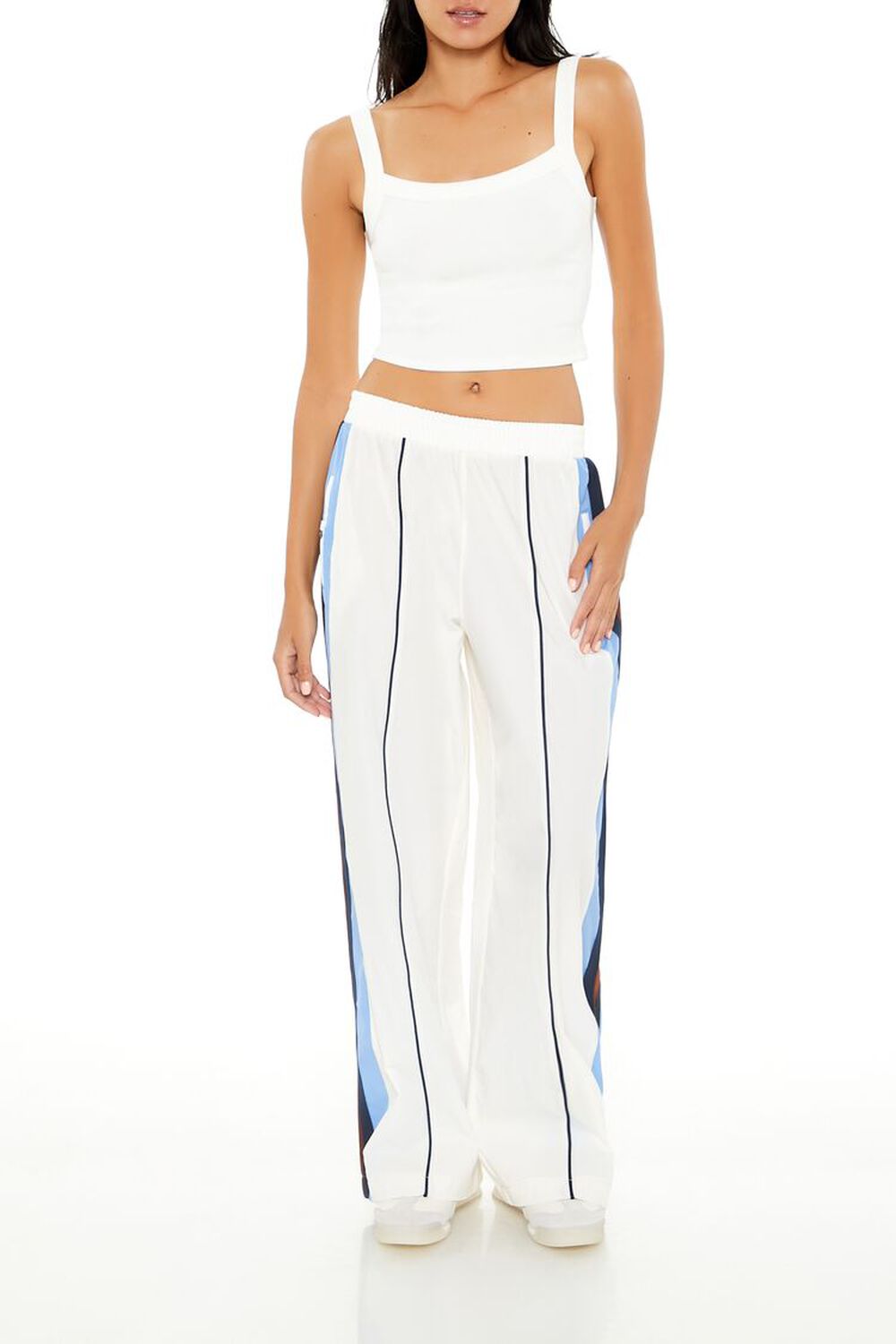 Striped High-Rise Wide-Leg Pants FOREVER21