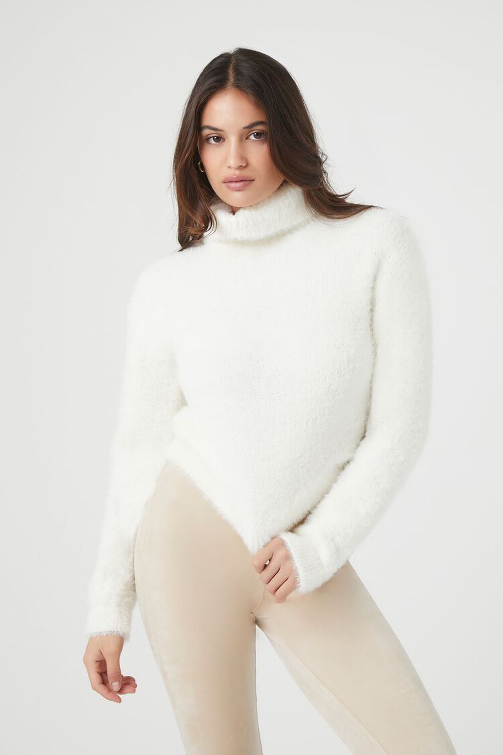 Женская Водолазка FOREVER21 Fuzzy Knit Turtleneck Sweater FOREVER21