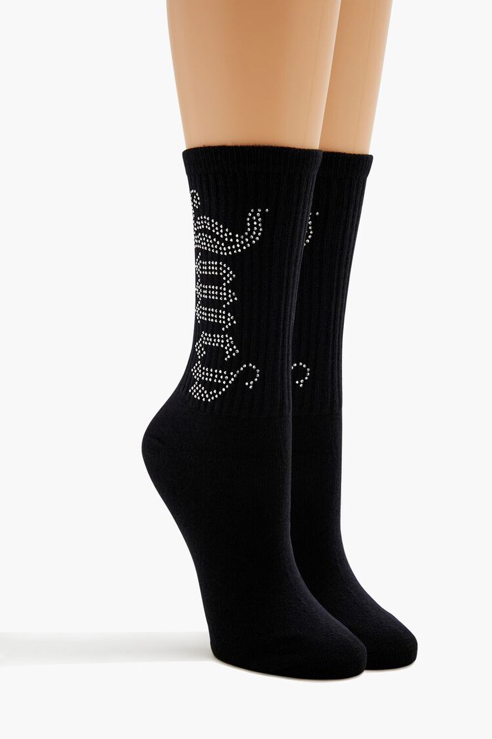 Juicy Couture Rhinestone Crew Socks FOREVER21