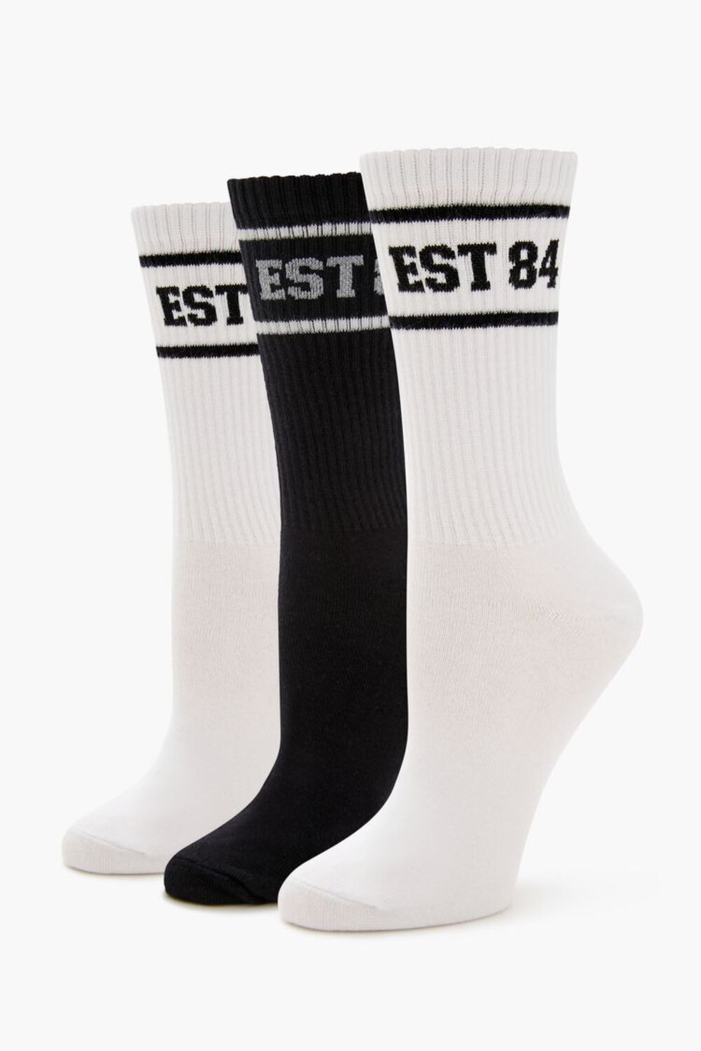 Est84 Crew Socks Set - 3 Pack FOREVER21