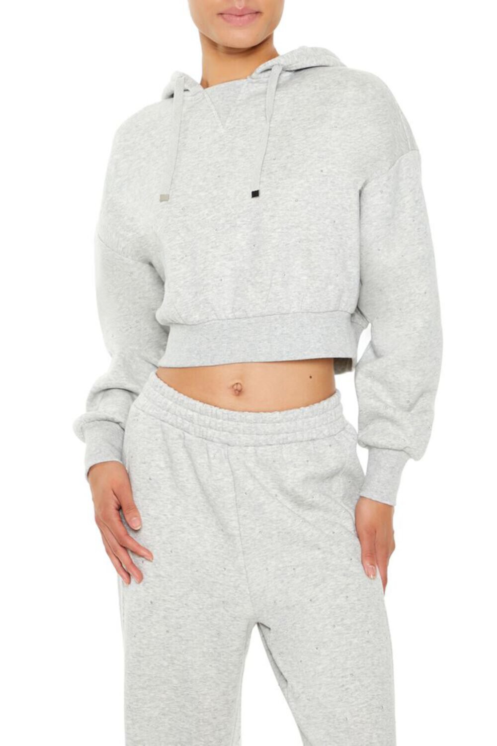 Active Fleece Cropped Hoodie FOREVER21