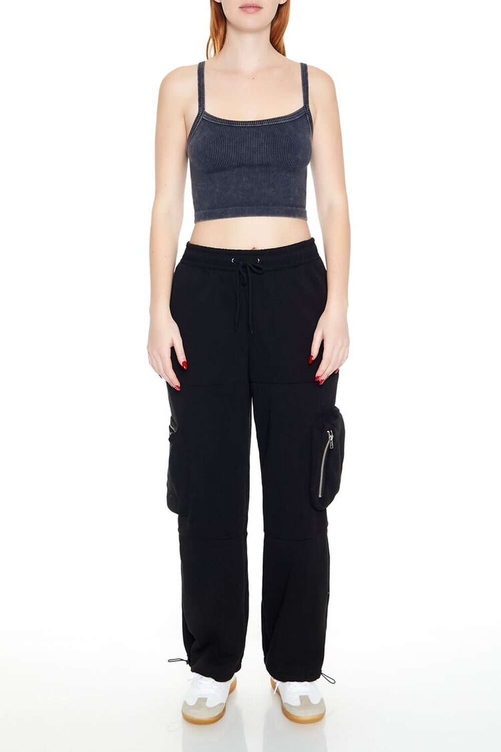 Fleece Toggle Cargo Sweatpants FOREVER21