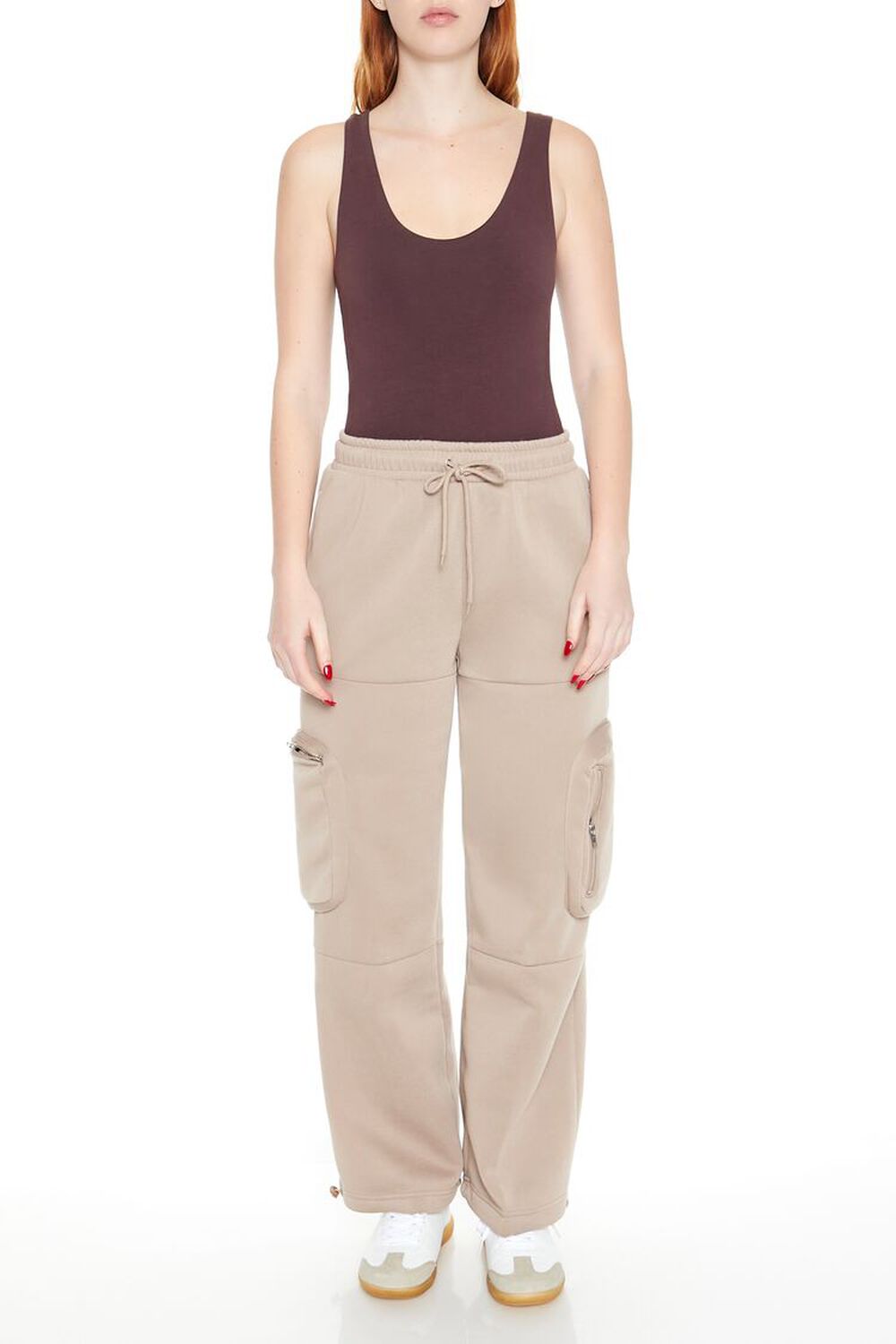 Fleece Toggle Cargo Sweatpants FOREVER21