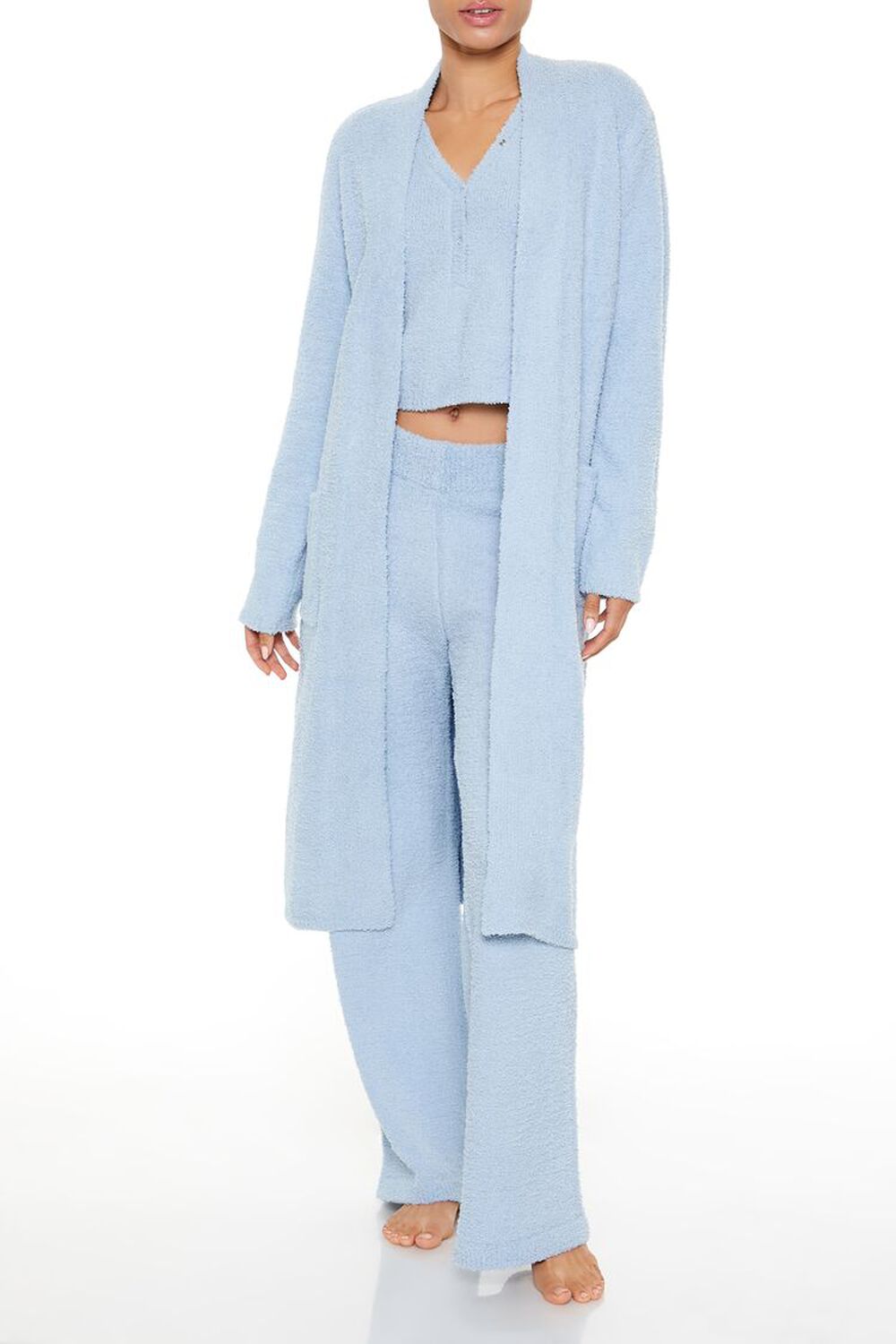 Plush Longline Pajama Robe FOREVER21