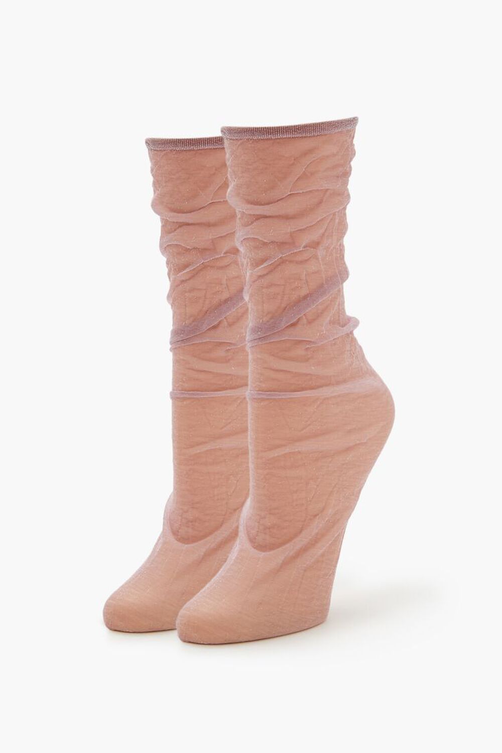 Sheer Glitter Knit Crew Socks FOREVER21