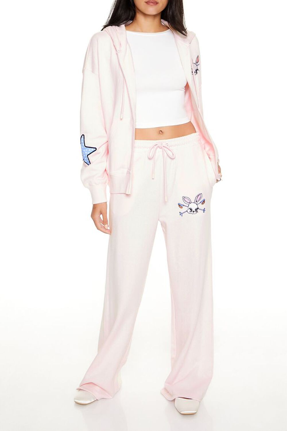 Embroidered Ski Bunny Sweatpants FOREVER21