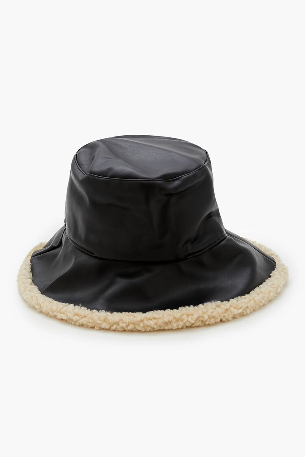 Faux Leather & Shearling Bucket Hat FOREVER21