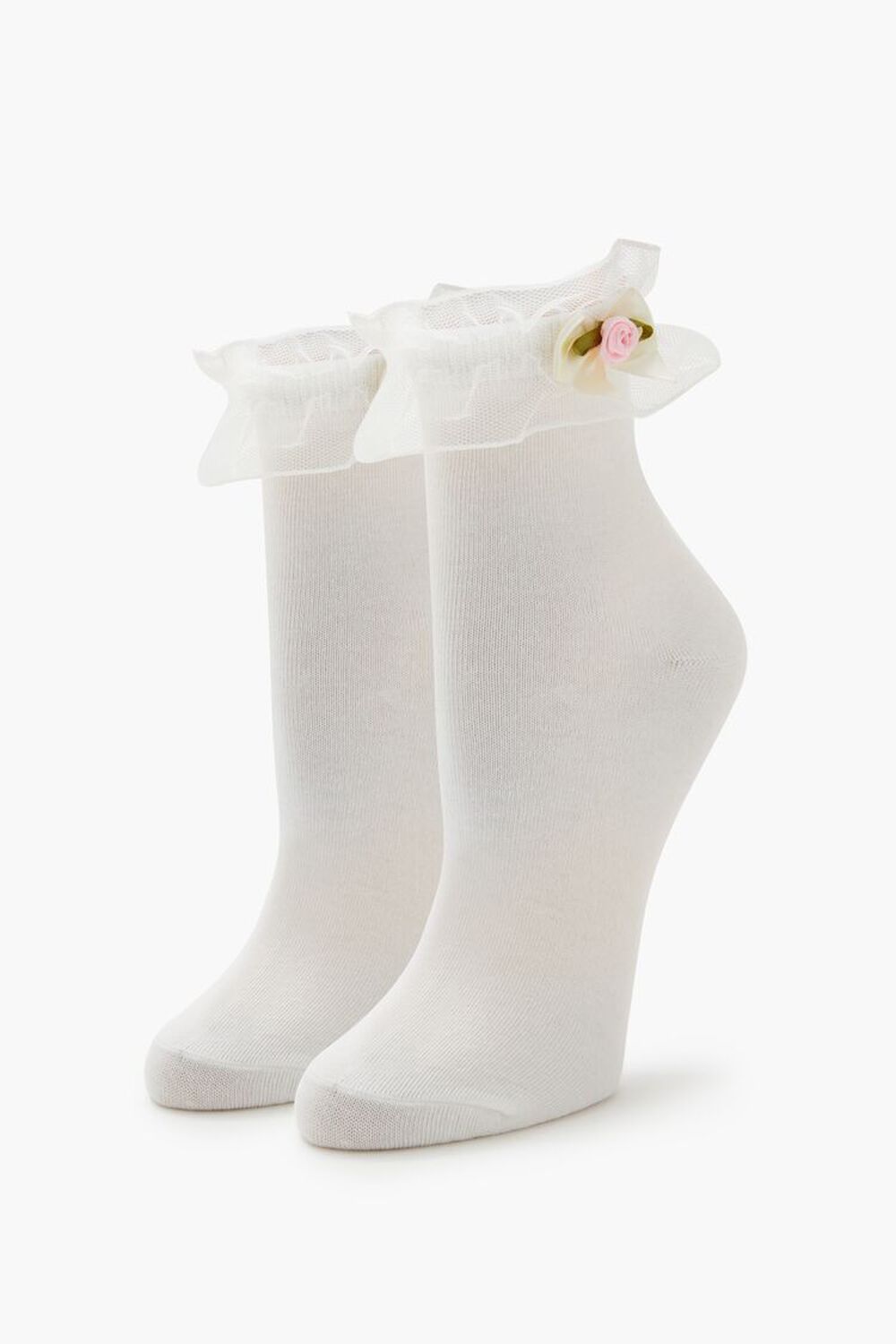 Rosette Ruffle-Trim Crew Socks FOREVER21