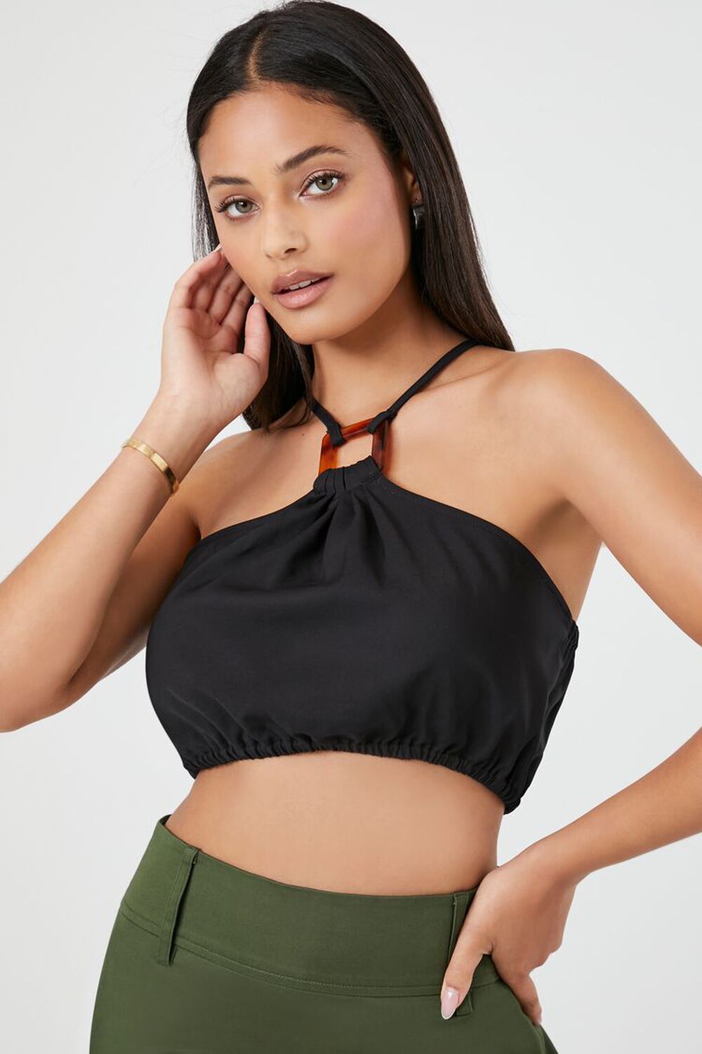 Женские Топы на бретелях FOREVER21 Crisscross Cropped Cami FOREVER21