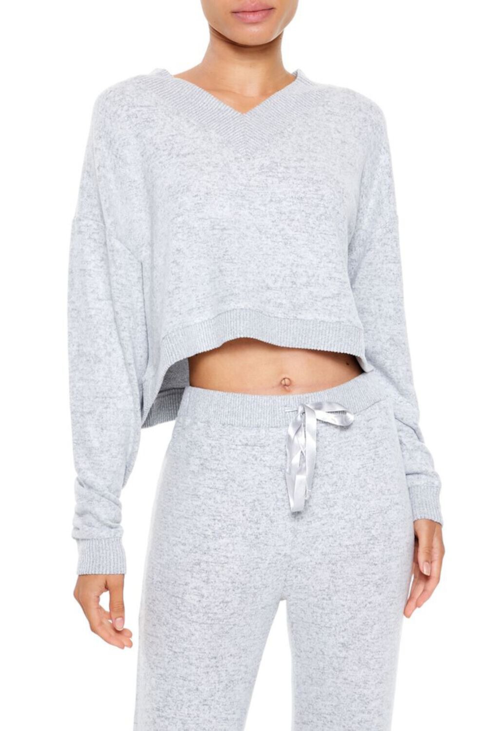 Cropped Dolman-Sleeve Pajama Top FOREVER21