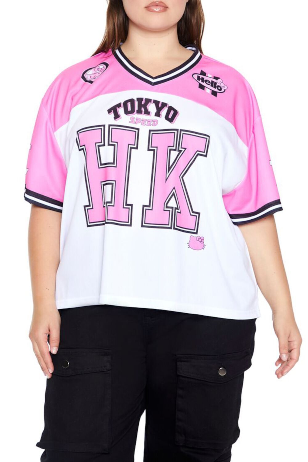 Футболка Plus Size с цветными блоками и короткими рукавами Hello Kitty Tokyo Speed Forever21