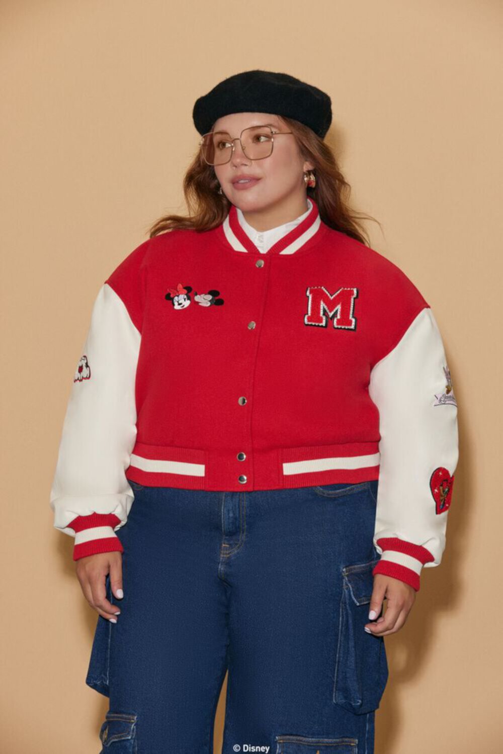 Женский Бомбер FOREVER21 Plus Size Disney Mickey & Friends Varsity Jacket FOREVER21