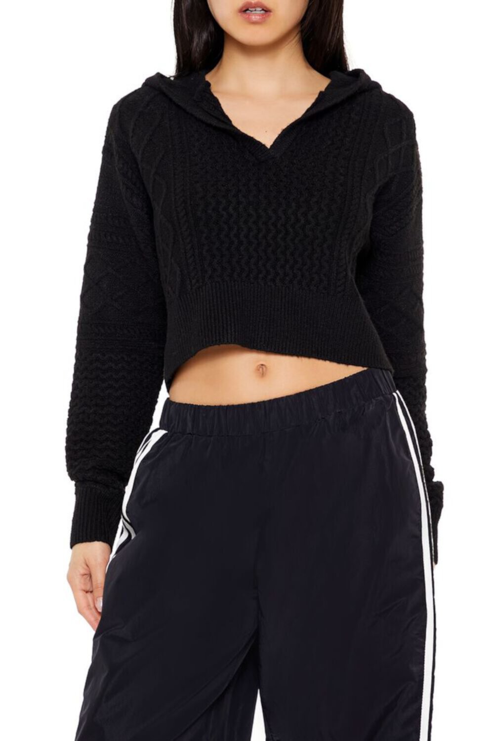 Cable Knit Hooded Sweater FOREVER21