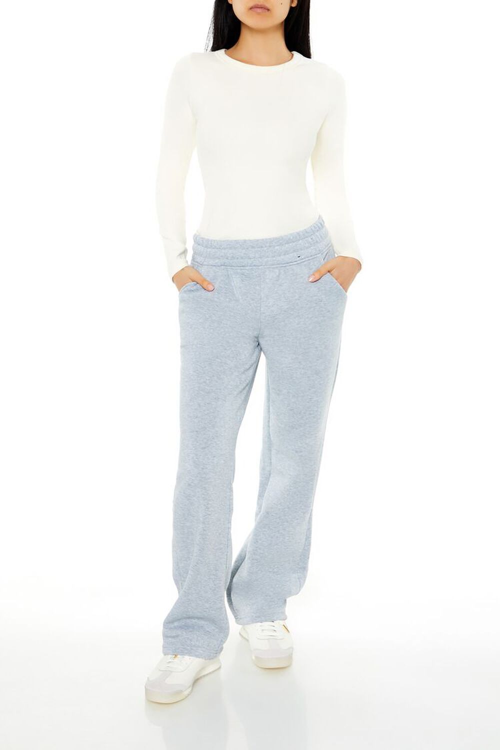 Fleece Mid-Rise Sweatpants FOREVER21