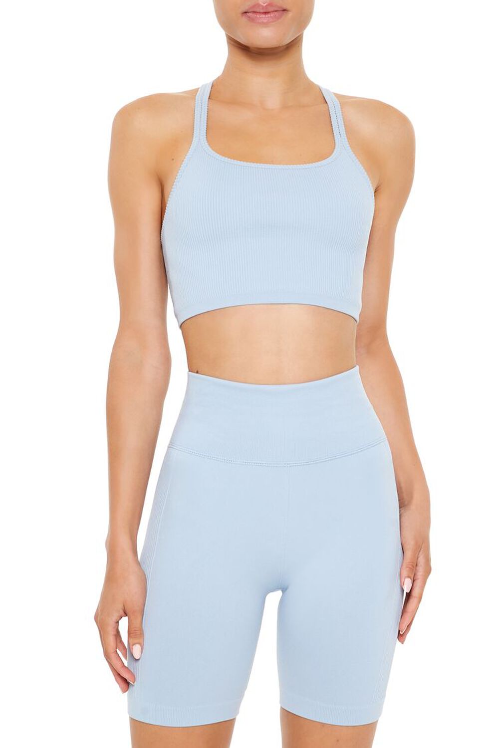 Seamless Strappy Sports Bra FOREVER21