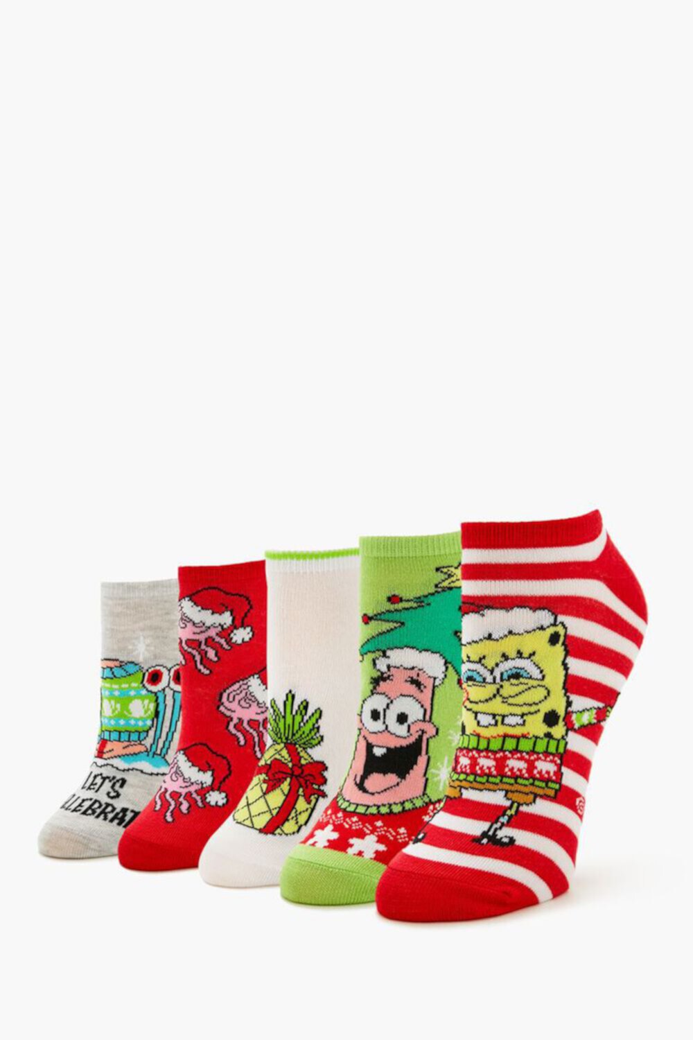 Christmas Spongebob Squarepants Ankle Socks Set - 5 Pack FOREVER21