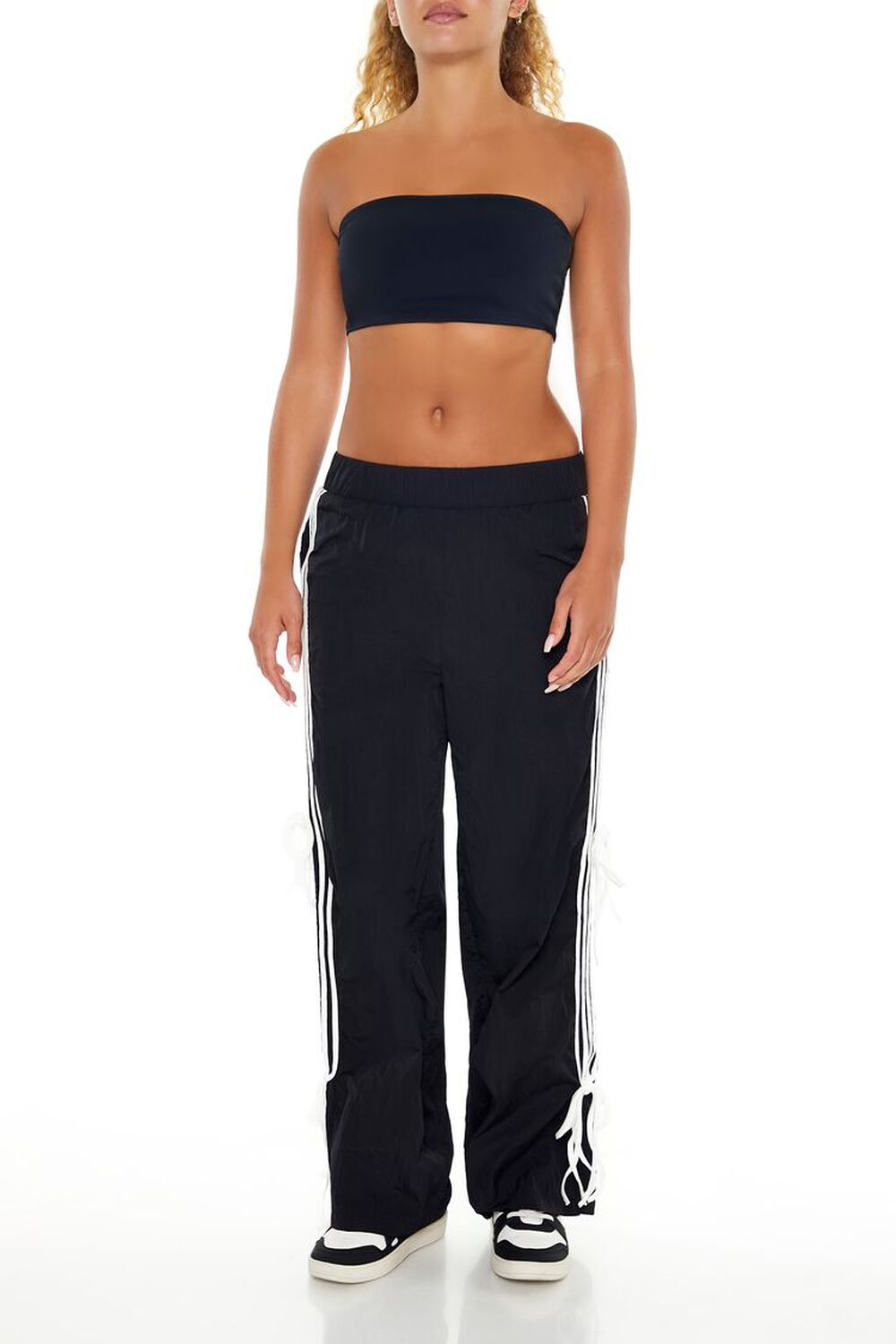 Mid-Rise Striped Bow Sweatpants FOREVER21