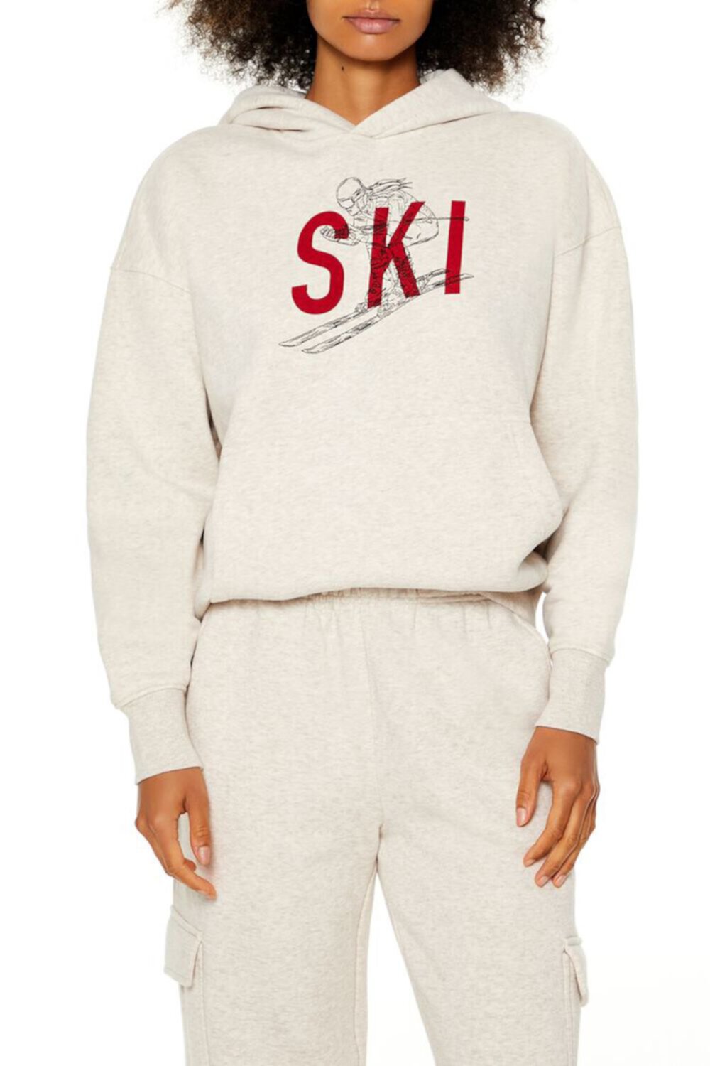 Ski Graphic Fleece Hoodie FOREVER21