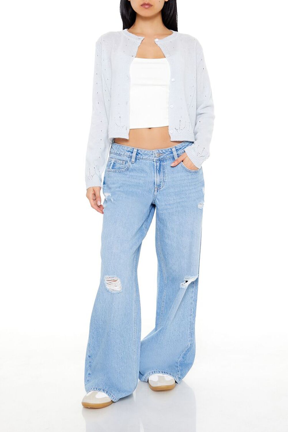 Distressed Baggy Low-Rise Jeans FOREVER21