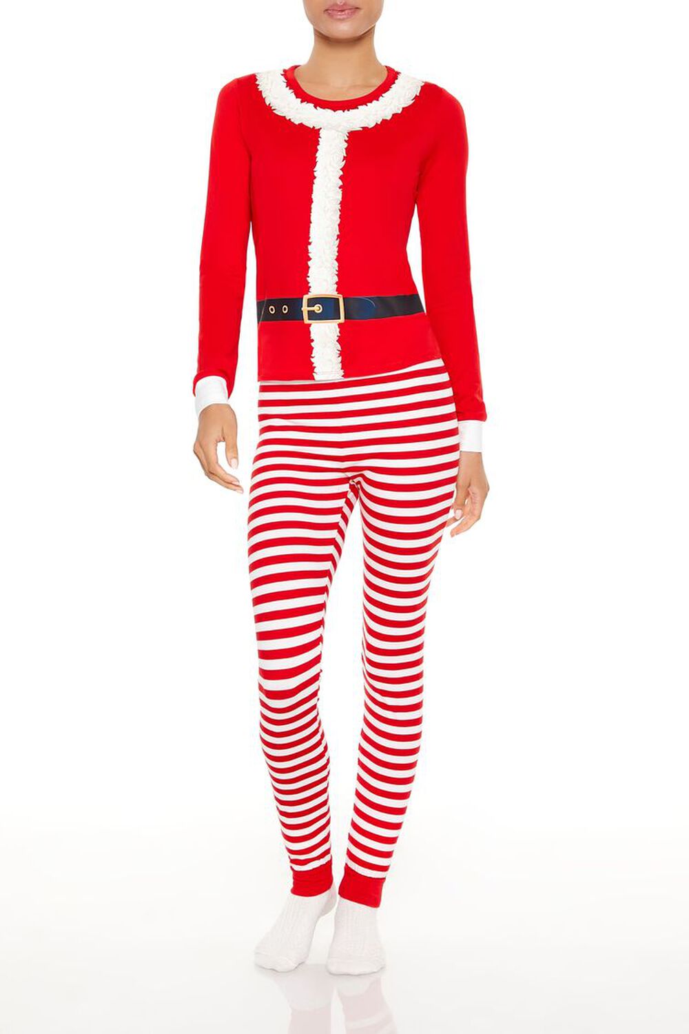 Santa Top & Pants Pajama Set FOREVER21