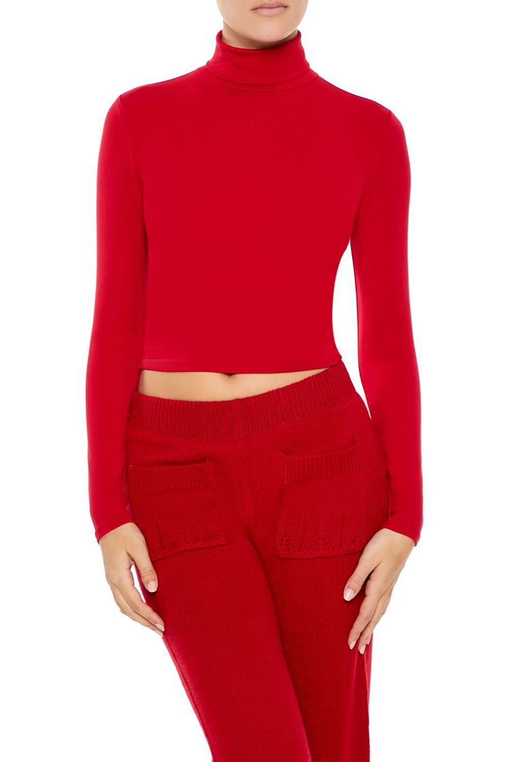 Женская Укороченная футболка FOREVER21 Turtleneck Crop Top FOREVER21