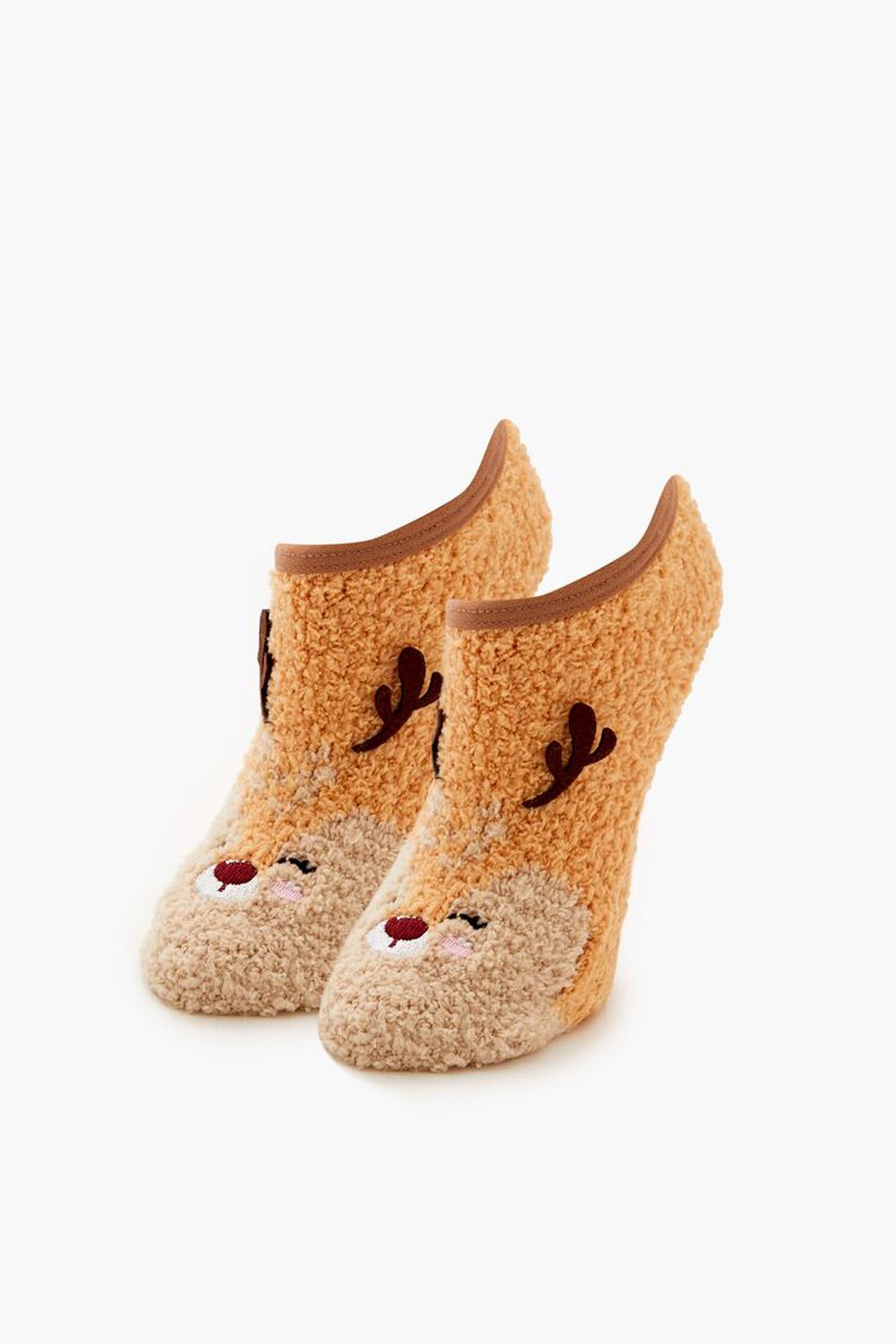 Plush Reindeer No-Show Socks FOREVER21