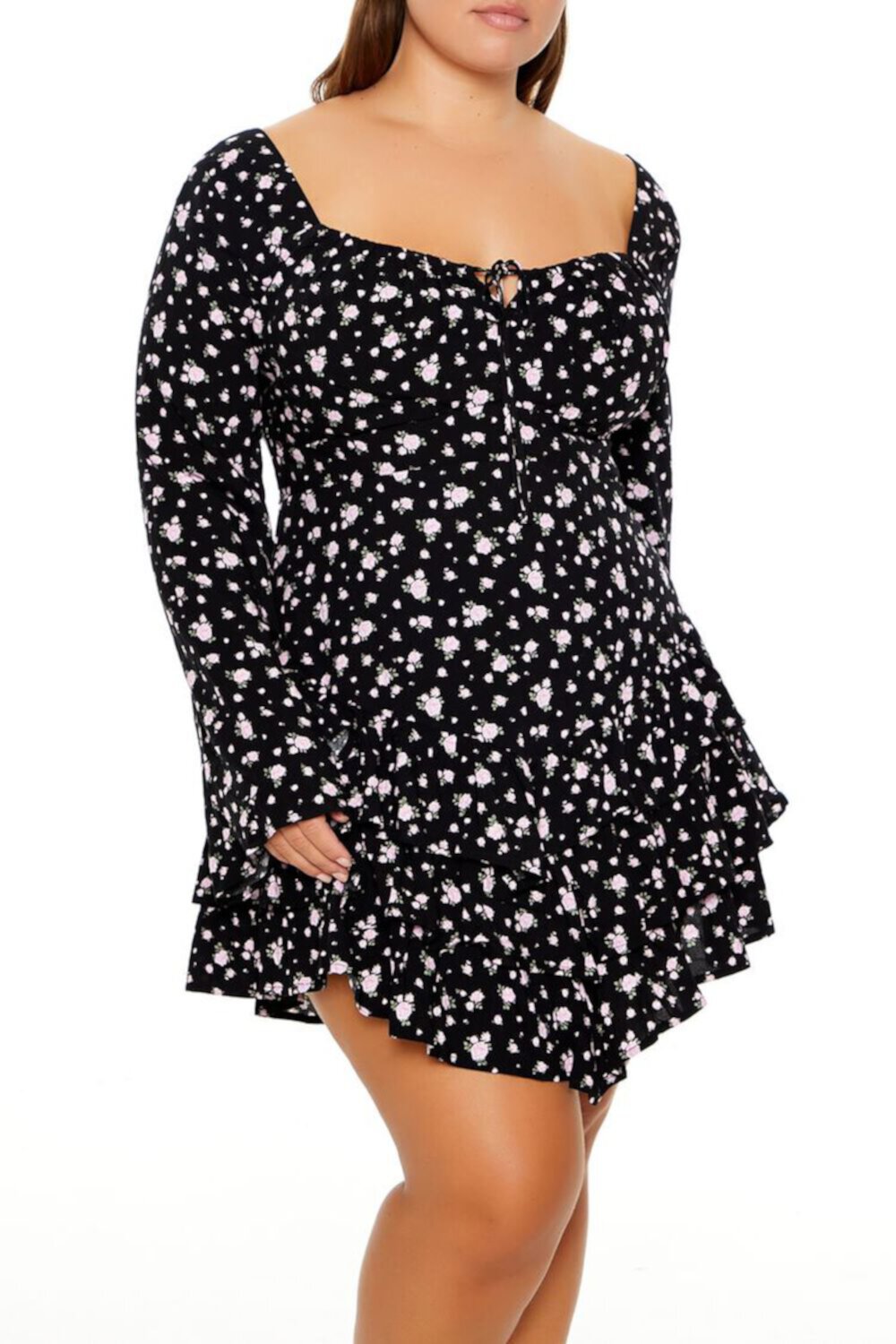 Женское Повседневное Платье FOREVER21 Plus Size Ditsy Floral Mini Dress FOREVER21