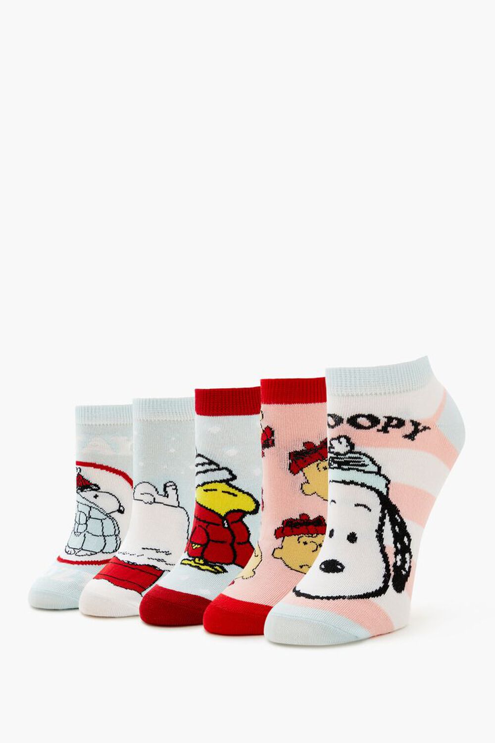 Peanuts Gang Winter Ankle Socks Set - 5 Pack FOREVER21