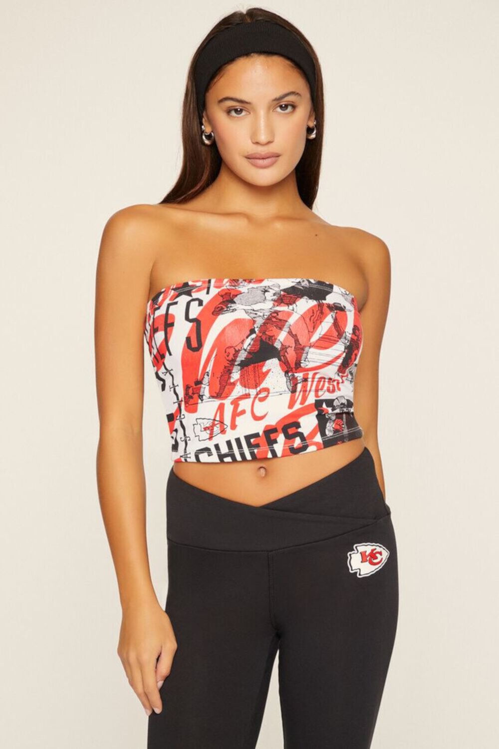 Женская Укороченная футболка FOREVER21 Kansas City Chiefs FOREVER21