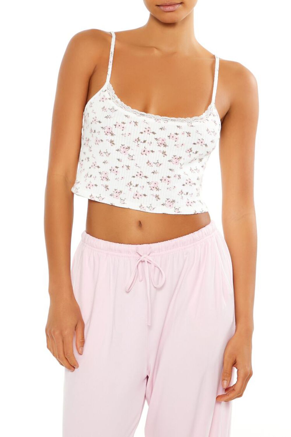 Ditsy Floral Cropped Pajama Cami FOREVER21