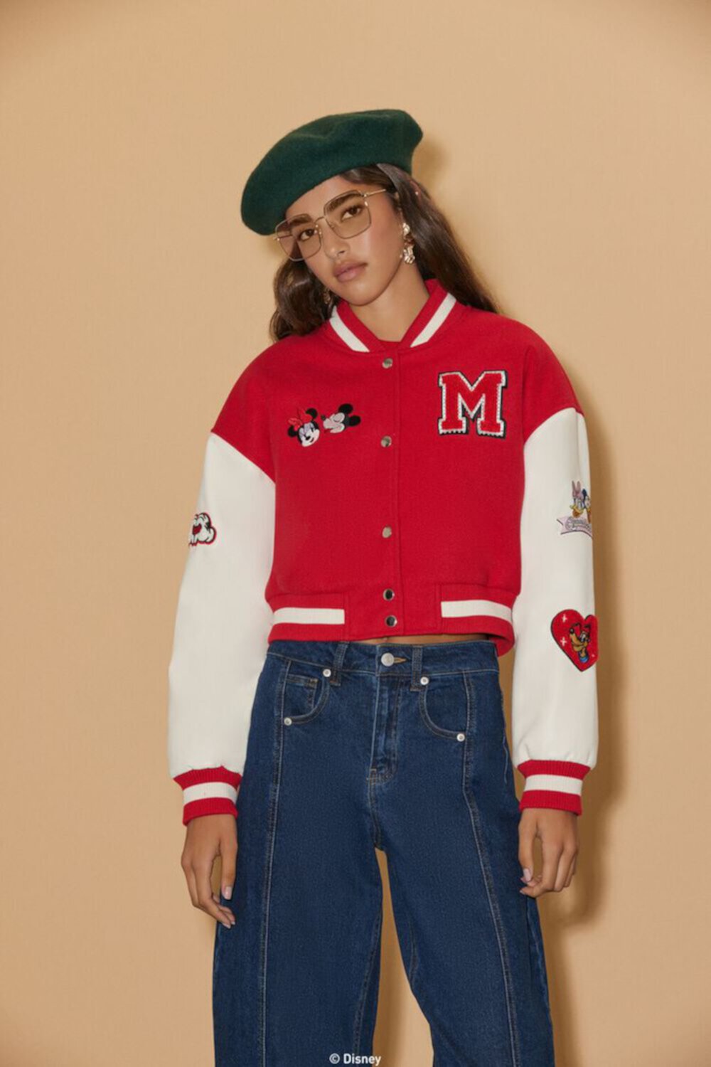 Женский Бомбер FOREVER21 Disney Mickey & Friends Varsity Jacket FOREVER21