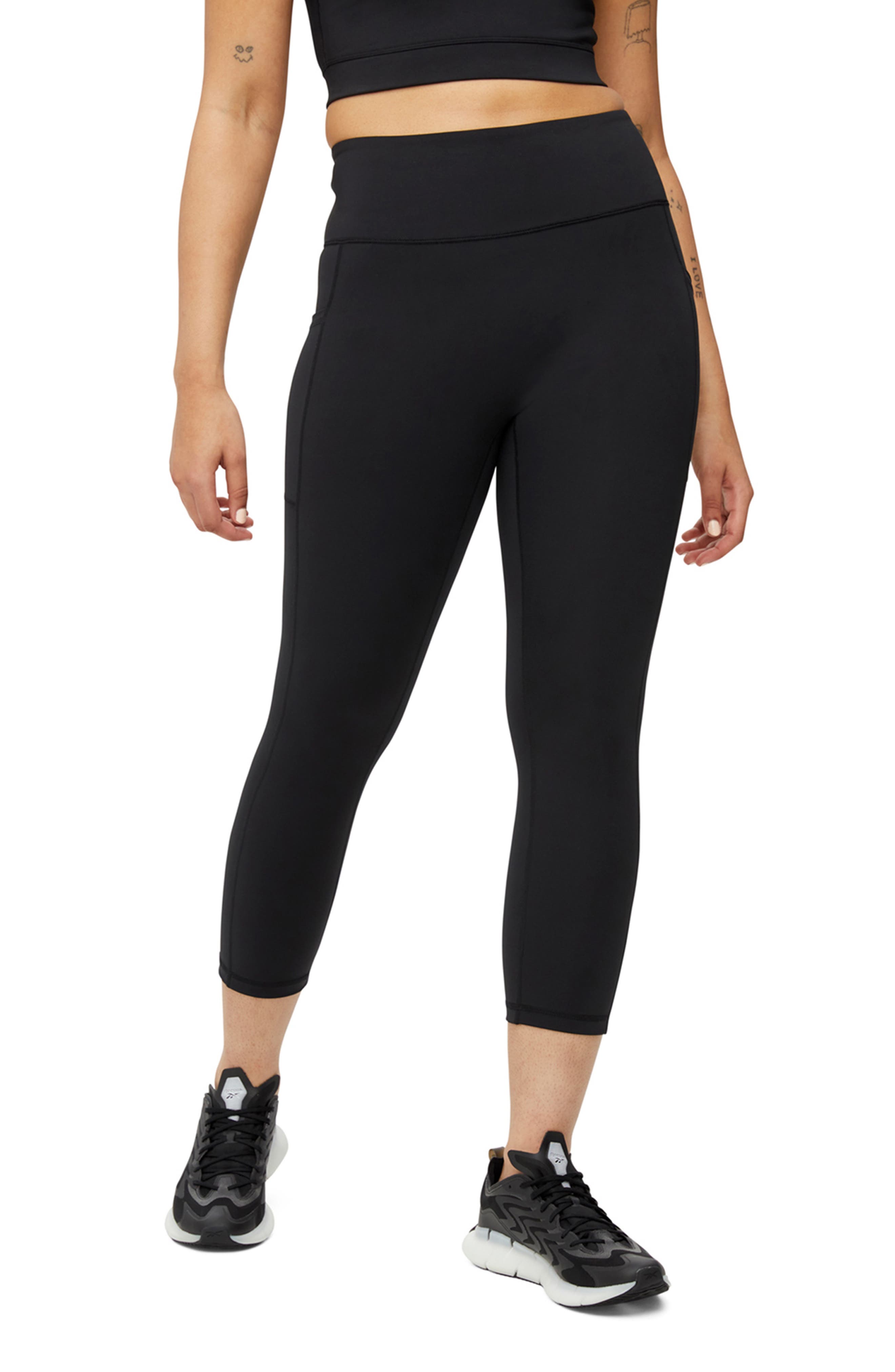 High Waist Pocket Three-Quarter Leggings Tomboyx