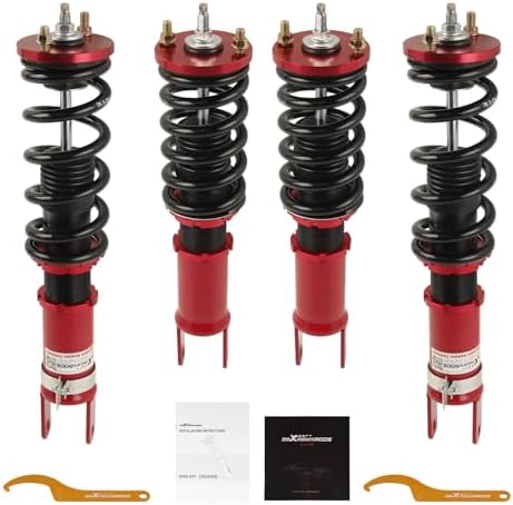 maXpeedingrods Coilovers for Honda S2000 Roadster 2000-2009, Spring Shock Absorber Struts, Height Adjustable Coilovers Suspension Kit, for Honda S2000 Coilovers Amortiguador Lowering Kit Red Maxpeedingrods