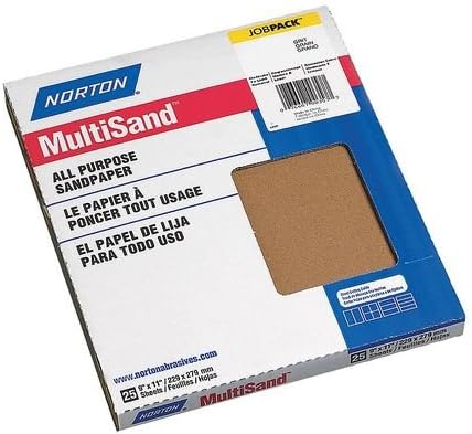 Sanding Sheet, 11x9 in, 120 G, AlO, PK25 Norton