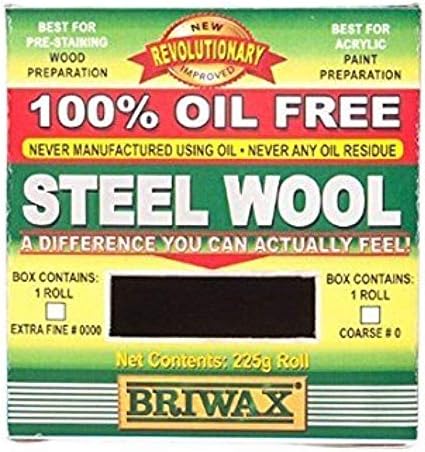 Briwax Oil-Free Steel Wool 0000, 2 Pack Briwax