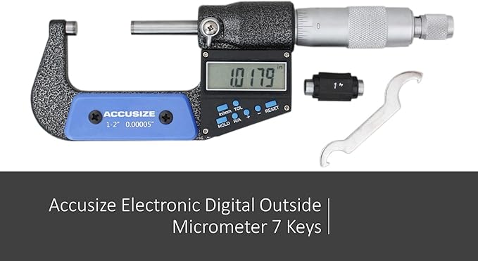 Электронный цифровой микрометр 75-100 мм, разрешение 0,001 мм, 7 ключей Accusize Industrial Tools