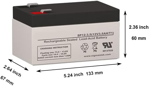 Аккумулятор B&B Battery BP3.6-12, 12 В, 3,5 А·ч, с T1-выводом, замена SigmasTek