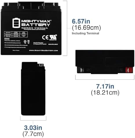 Аккумулятор 12V 22Ah, герметичный свинцово-кислотный, замена CB19-12, ES1217, UB12200, LC-RD1217P Mighty Max Battery