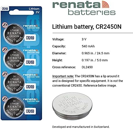 Renata Batteries CR2450 3V Lithium Coin Cell Battery (1 Pack) Renata Batteries