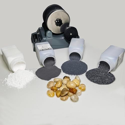 3 LBS Rock Tumbler Grit and Polish Refill Kit - Tumbling Grit Media - 4 Step Tumbling Grit Media Works with Any Rock Tumbler, Rock Polisher, Stone Polisher - 3 Pounds Tonmp