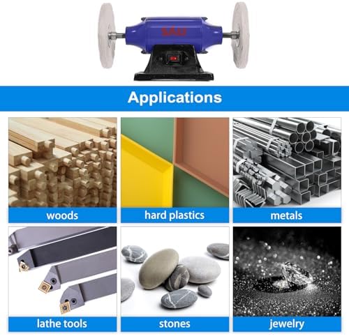 Набор полировальных колес 8 дюймов для шлифовальных станков, 3 шт с полировальными брусками Sali