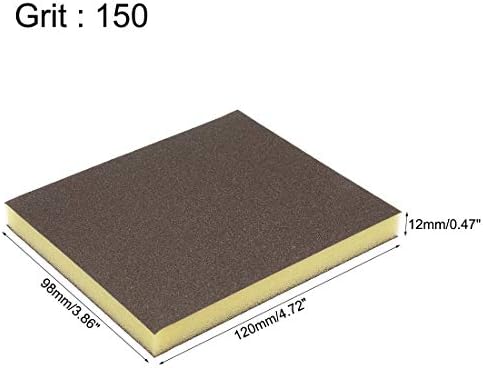 Шлифовальные блоки 150 грит, 120 x 98 x 12 мм, 4 шт., для дерева, металла, гипсокартона Uxcell