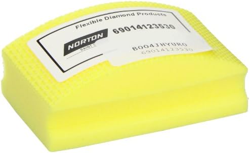 Norton QHP400 Quadroflex Curved Diamond Abrasive Hand Pad, Lightweight Conformable Backing, 3-1/2" Length x 2-1/8" Width, Grit 400 (Pack of 1) Norton